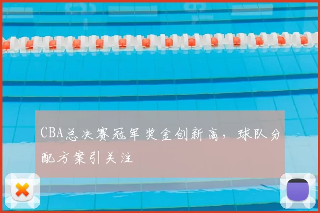 CBA总决赛冠军奖金创新高，球队分配方案引关注